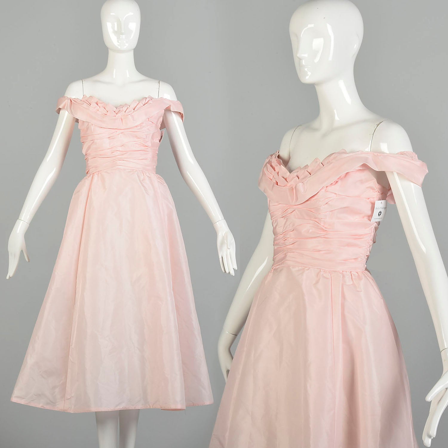 Medium 1980s Pink Party Gown Taffeta Princess Dress Off Shoulder Prom Style & Salvage Medium 1980s Pink Party Gown Taffeta Princess Dress Off Shoulder Prom Style & Salvage