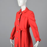 1960s Bright Red Coat Dress