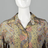 1970s Byblos Floral Silk Blouse