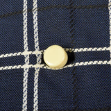 Large 1960s Navy Plaid Dress and Jacket Set