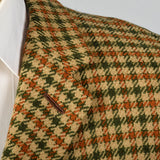 1960s Mens Green and Orange Check Jacket in Wool Tweed