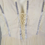 1970s Bohemian Dress with Laced Corset Bodice