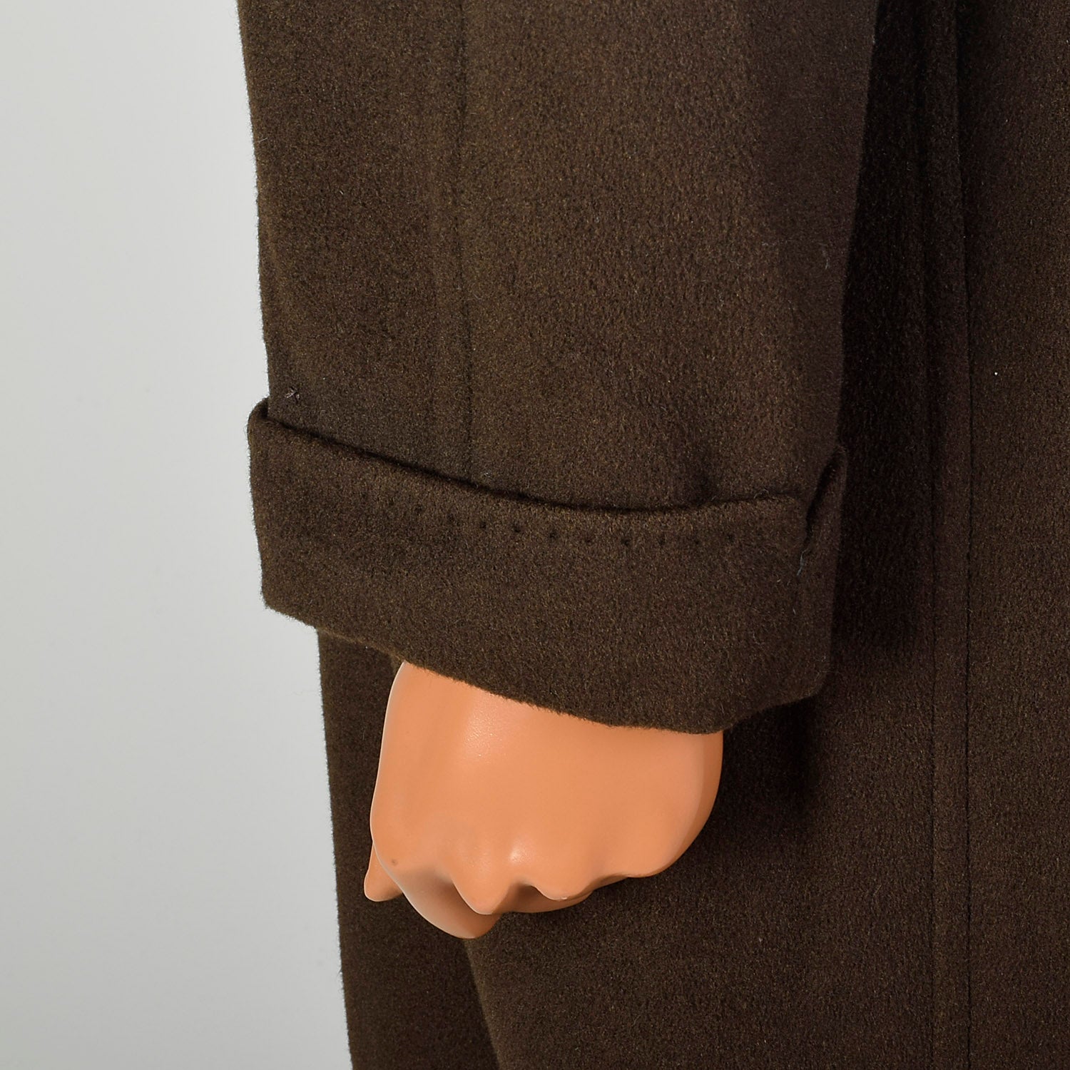 XL 1960s Mens Cashmere Winter Coat Chocolate Brown