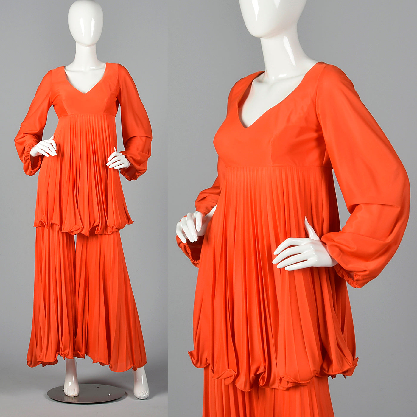 1970s Orange Palazzo Pant Set