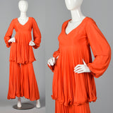 1970s Orange Palazzo Pant Set