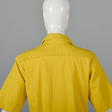 1960s Yellow Dress with Green Topstitch