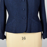 1950s Blue and Black Plaid Blazer