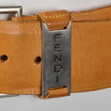 1980s Fendi Brown Wide Leather Belt