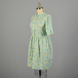 3XL 1960s Day Dress Short Sleeve Volup Casual Cotton Floral Summer