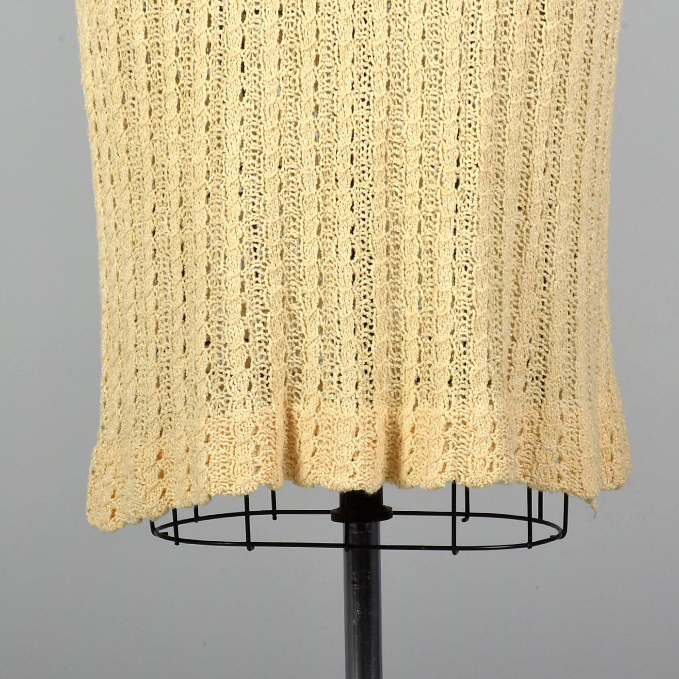 1920s Cream Cable Knit Dress