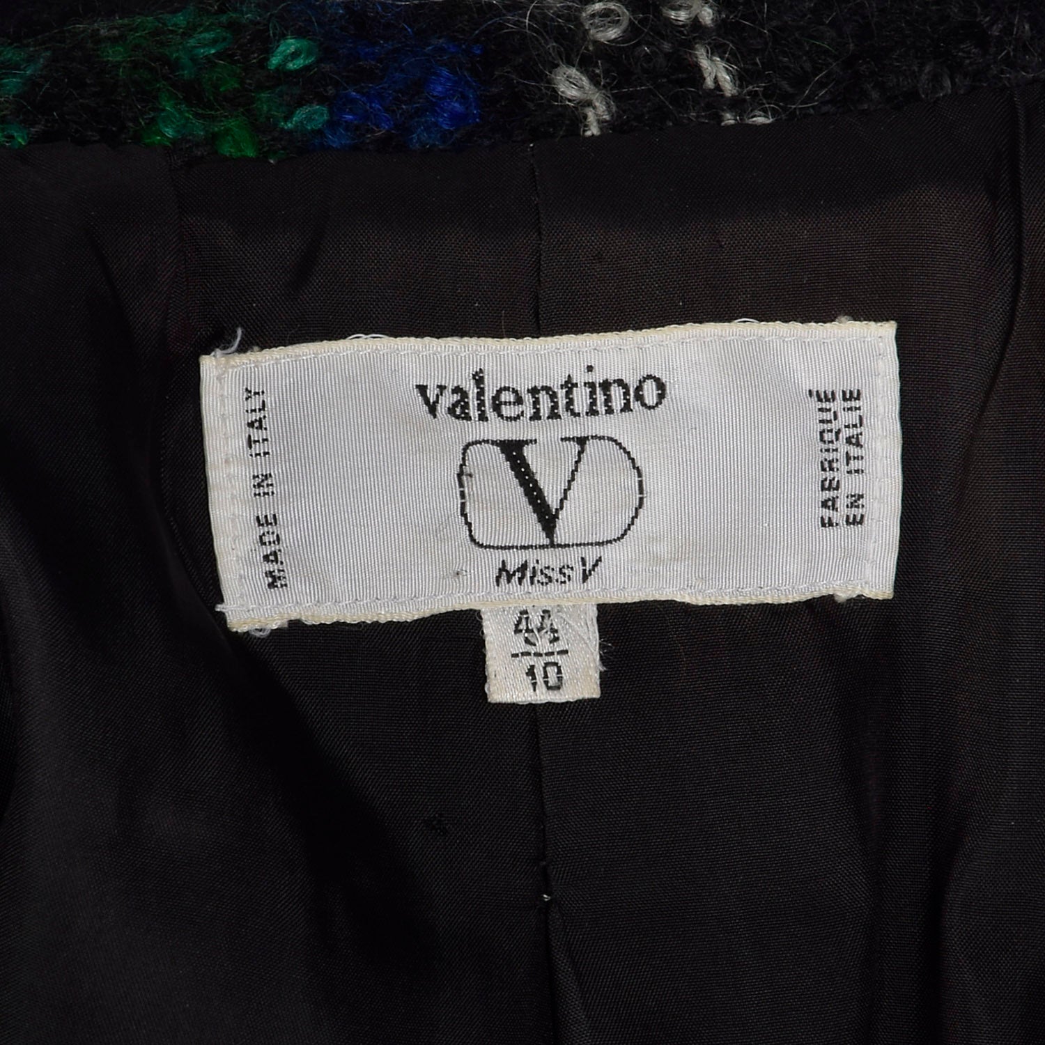 XS Valentino Miss V 1980s Plaid Jacket