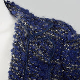 1990s Armani Collezioni Blue Knit Cardigan