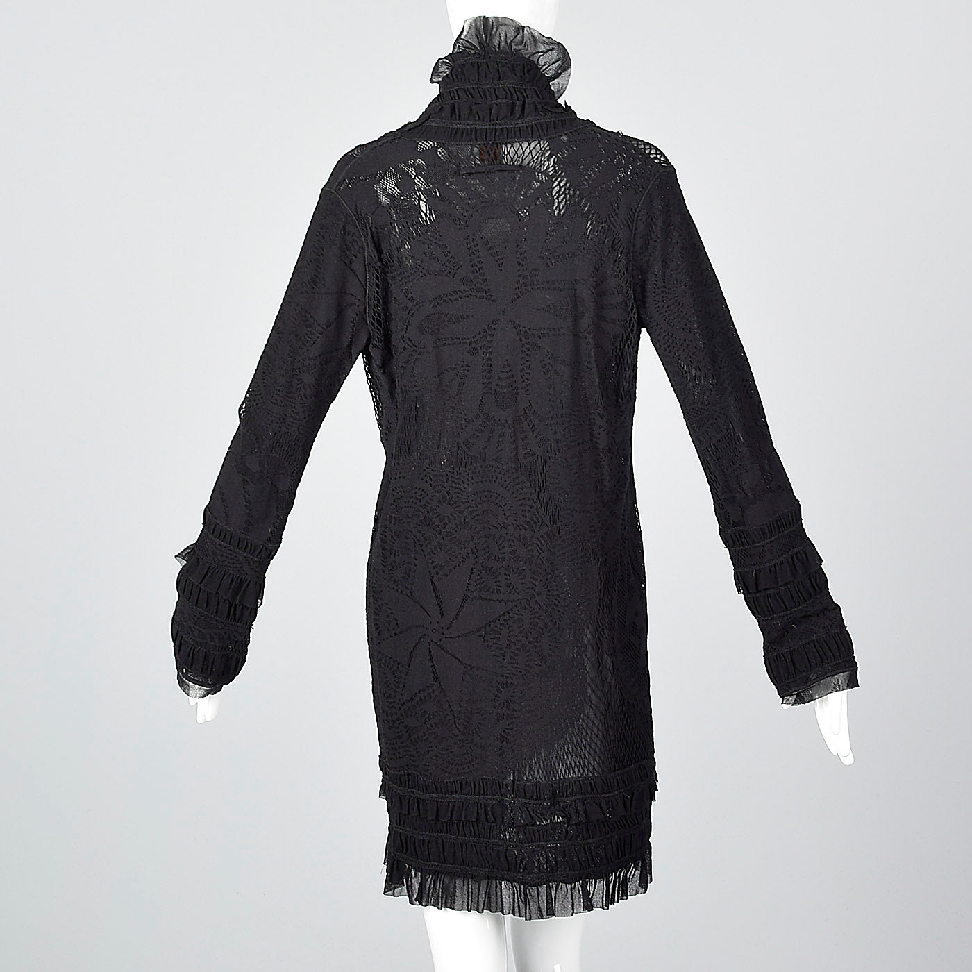 1990s Jean Paul Gaultier Soleil Black Lace and Mesh Jacket