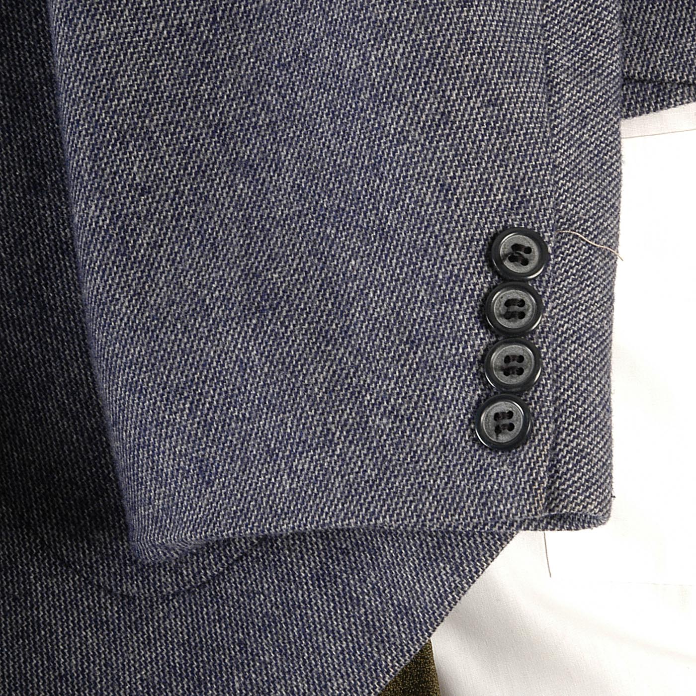 1970s Men's Pierre Cardin Black Label Blue & White Wool Tweed Suit