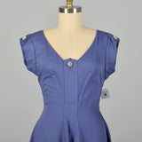 1950s Pauline Trigere Fit and Flare Blue Summer Dress