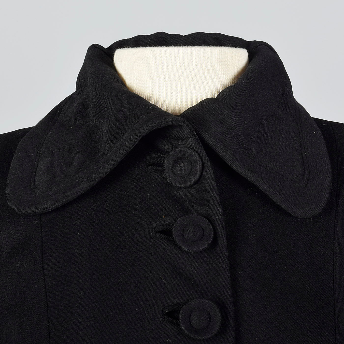 1940s Classic Black Princess Coat