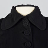 1940s Classic Black Princess Coat