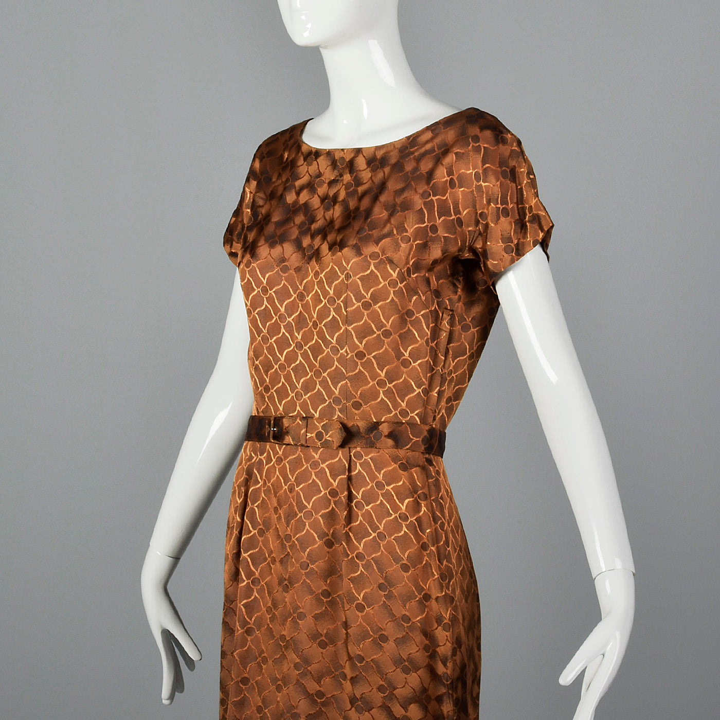 1950s Bronze Pencil Dress