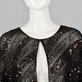 Large 1970s Beaded Open Front Top