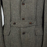 1970s Mens Herringbone Tweed Belted Norfolk Jacket