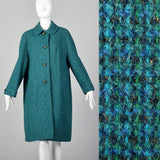 1960s Harris Tweed Blue Swing Coat