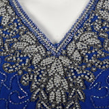 1990s Beaded Blue Blouse