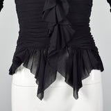 2000s Casadei Black Ruched Top