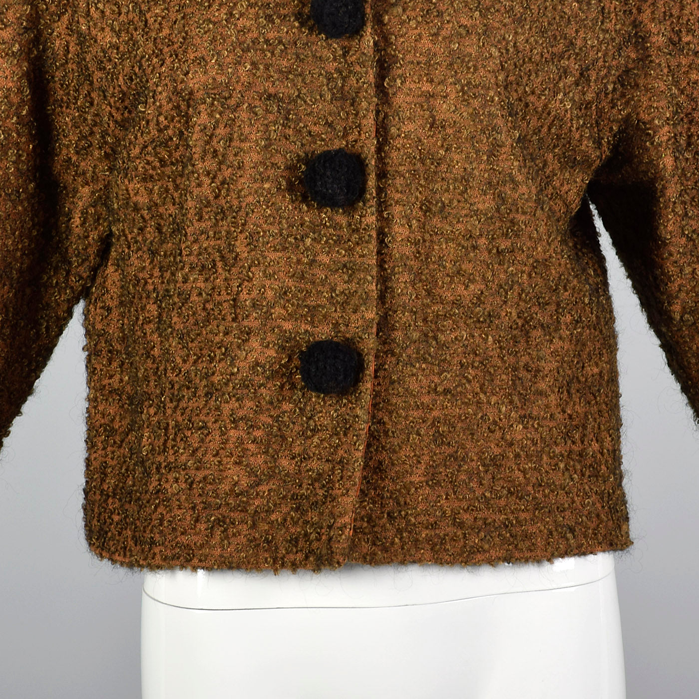 1960s Bouclé Jacket with Decorative Pom Pom Buttons