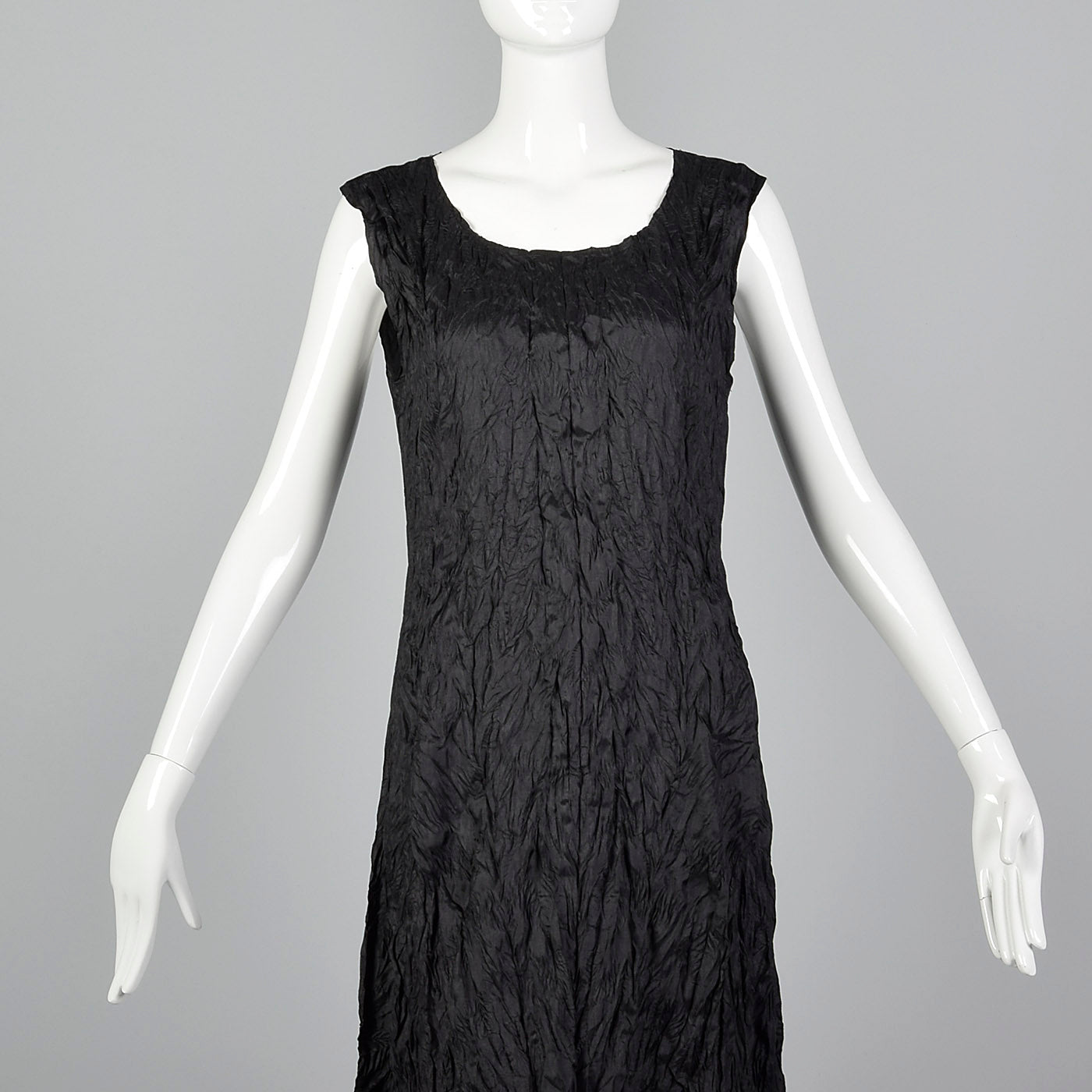 1990s Issey Miyake Black Textured Dress