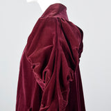 1940s Burgundy Velvet Coat with Mutton Sleeves