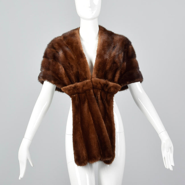 1950s Mink Stole with Scallop Edge