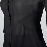 1940s Sheer Black Skirt Suit