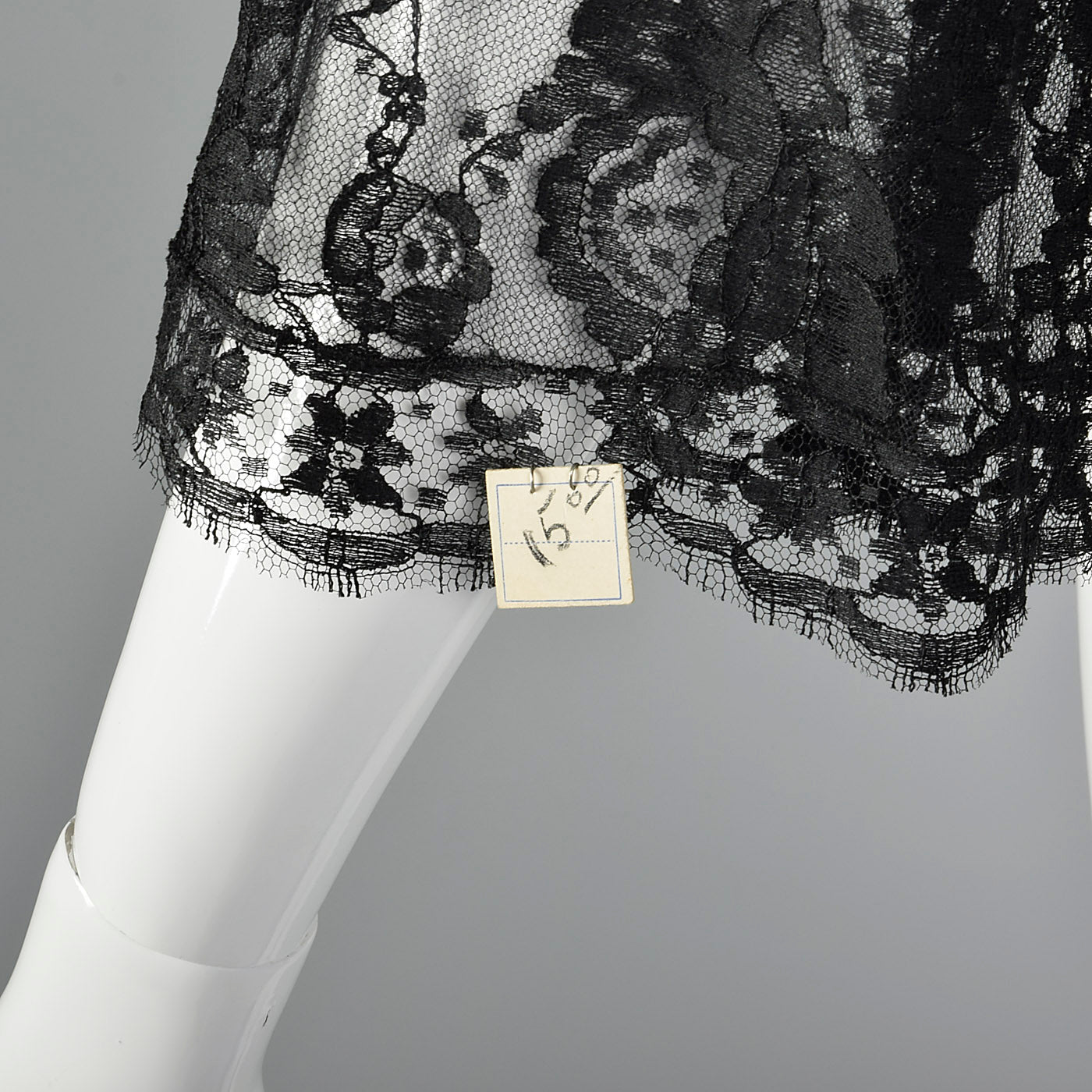 1960s Deadstock Black Floral Lace Top