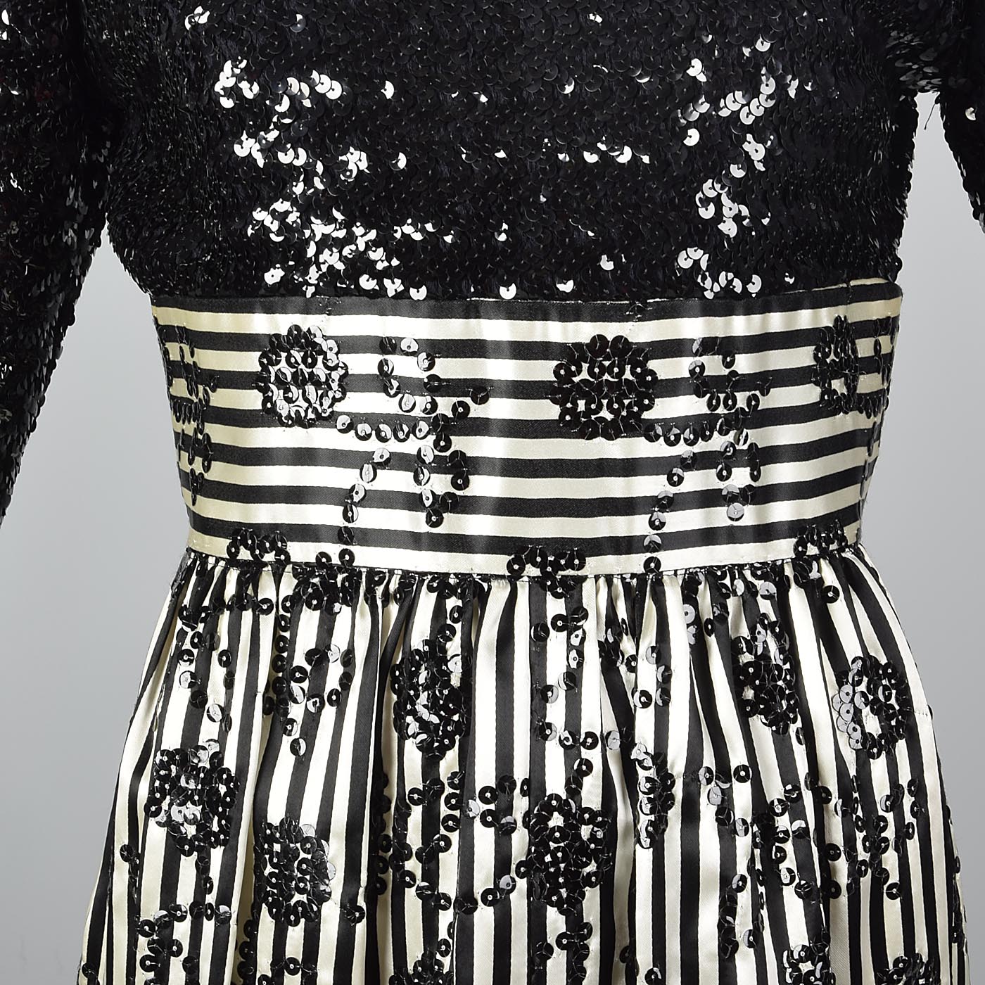 1970s Victor Costa Romantica Sequin Dress