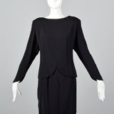 1980s Galanos Two Piece Black Dress with Great Layers