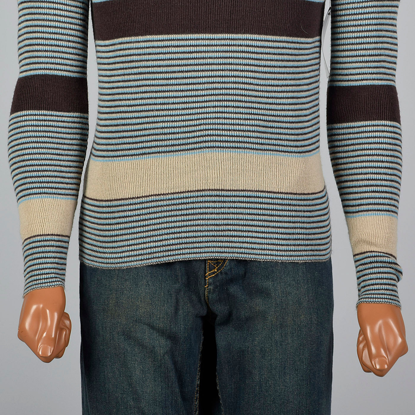 1970s Jockey Raps  Tight Striped Sweater