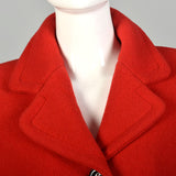 Small 1990s Mod Red Swing Coat Babydoll Winter Outerwear