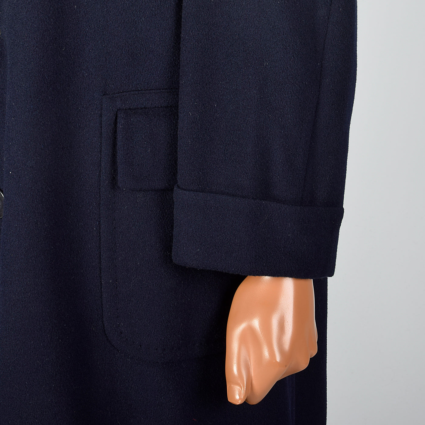 1950s Mens Wool and Cashmere Blend Navy Coat