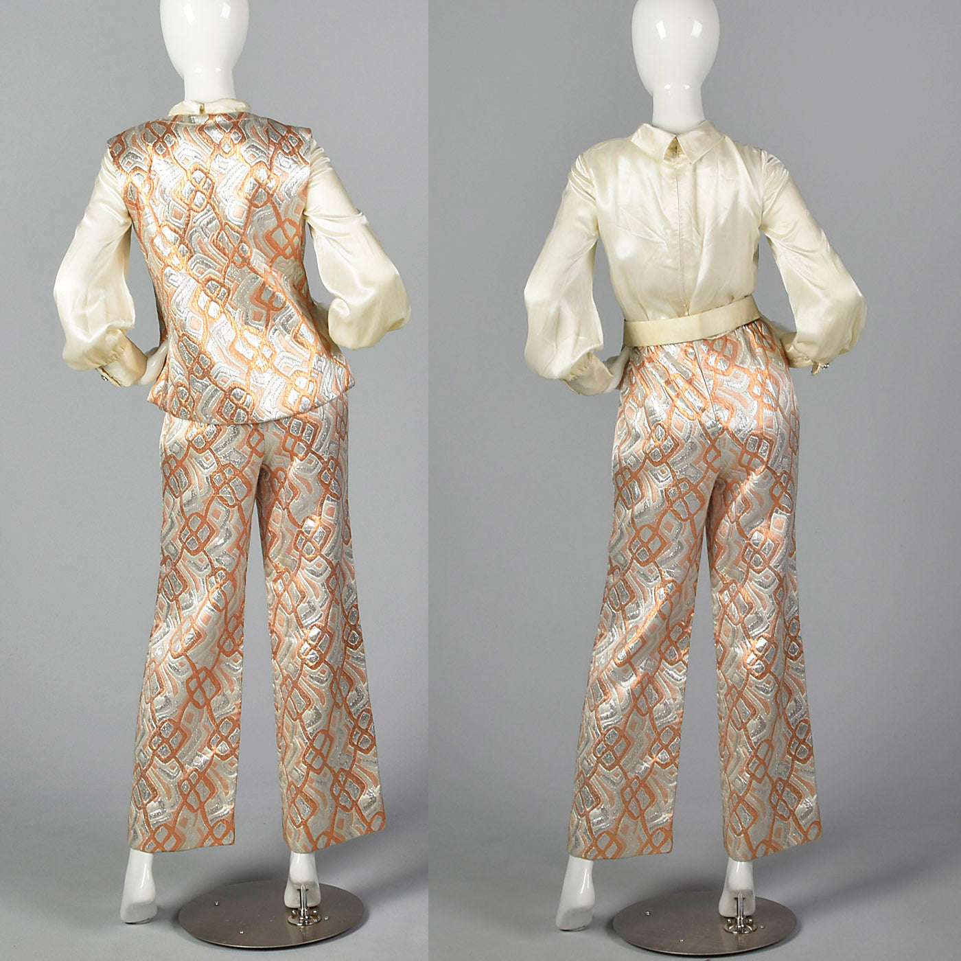 1970s Malcolm Starr Metallic Brocade Jumpsuit