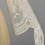 Small 1970s William Pearson Dress Cream Lace Bell Sleeve Bohemian Bridal Wedding