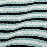 2000s Misook Black and Blue Striped Knit Shirt