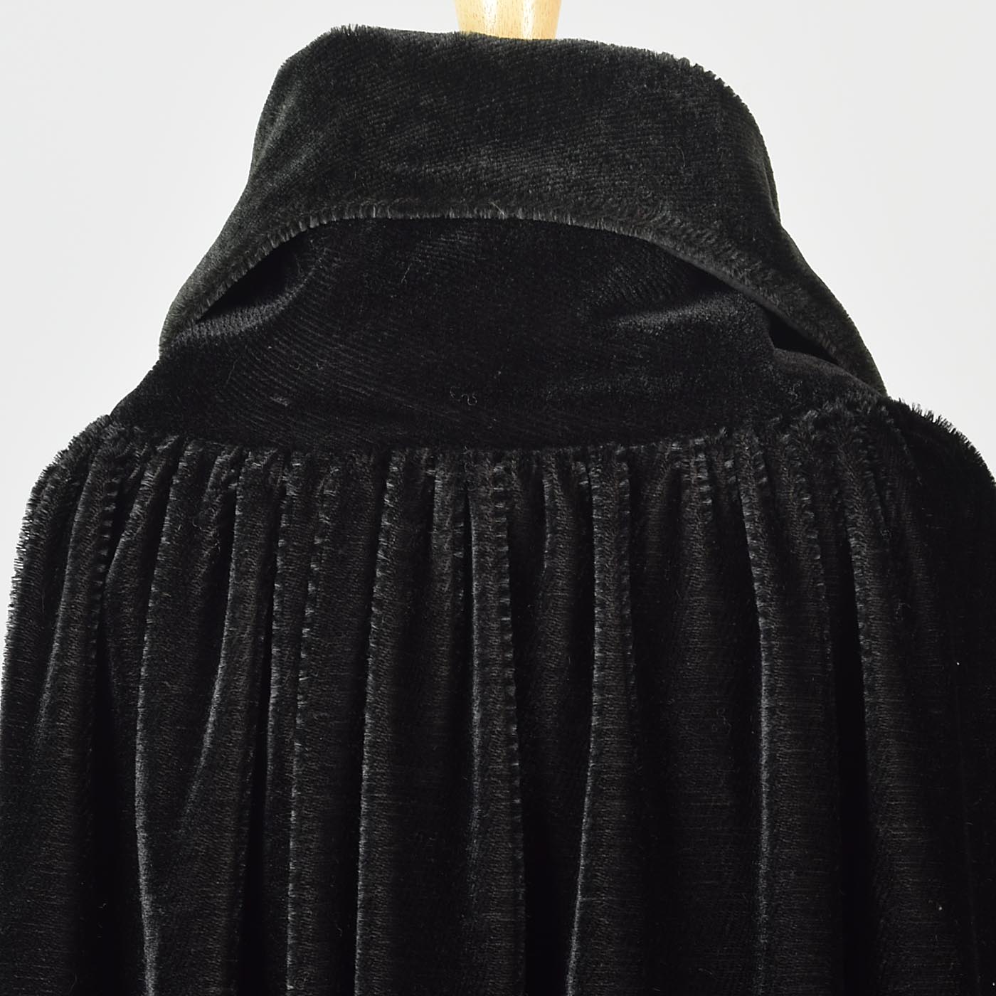 1920s Mohair Velvet Cape with Decorative Buckle