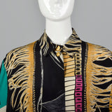 1990s Louis Feraud Silky Print Blouse