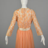 Large Nat Kaplan 1970s Chiffon and Lace Gown