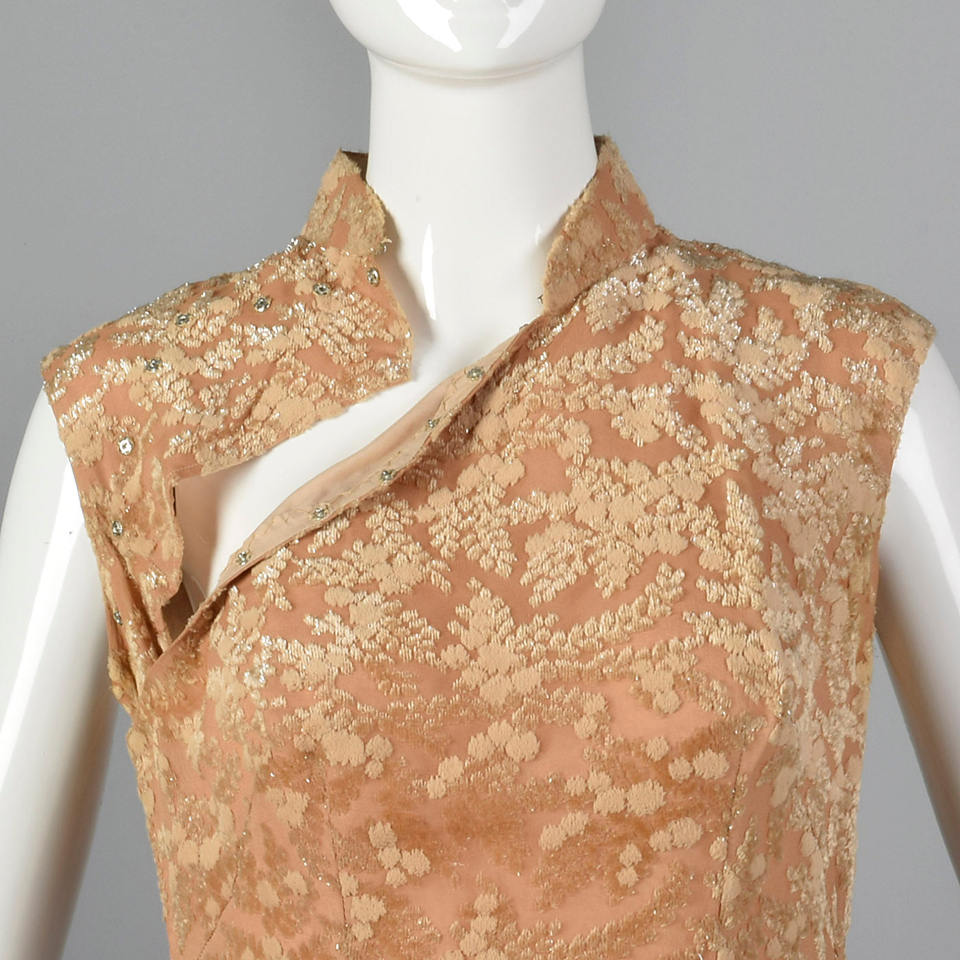 1960s Burnout Silk Velvet Dress Set