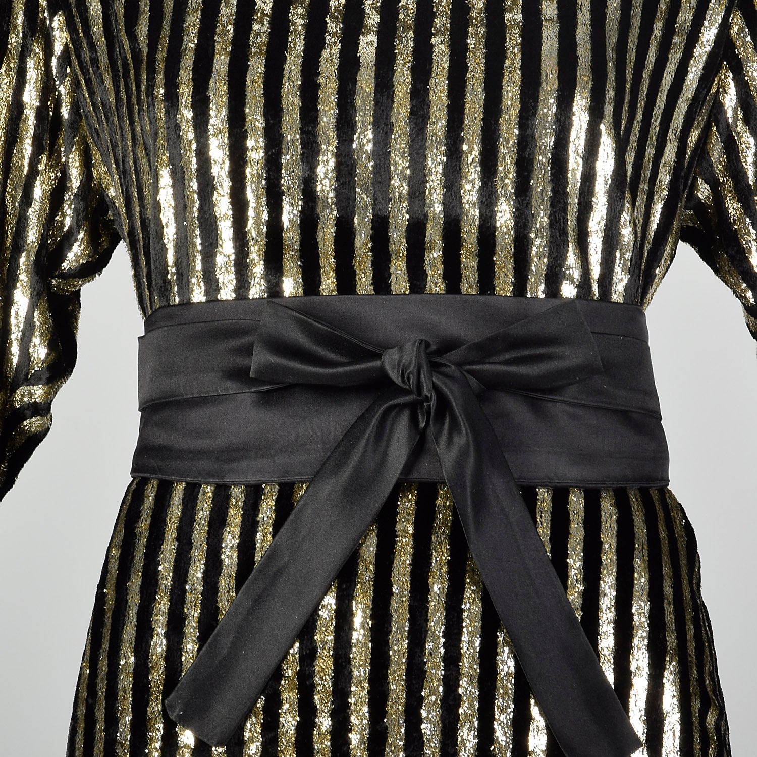 1980s Caroline Charles Gold and Black Skirt Set