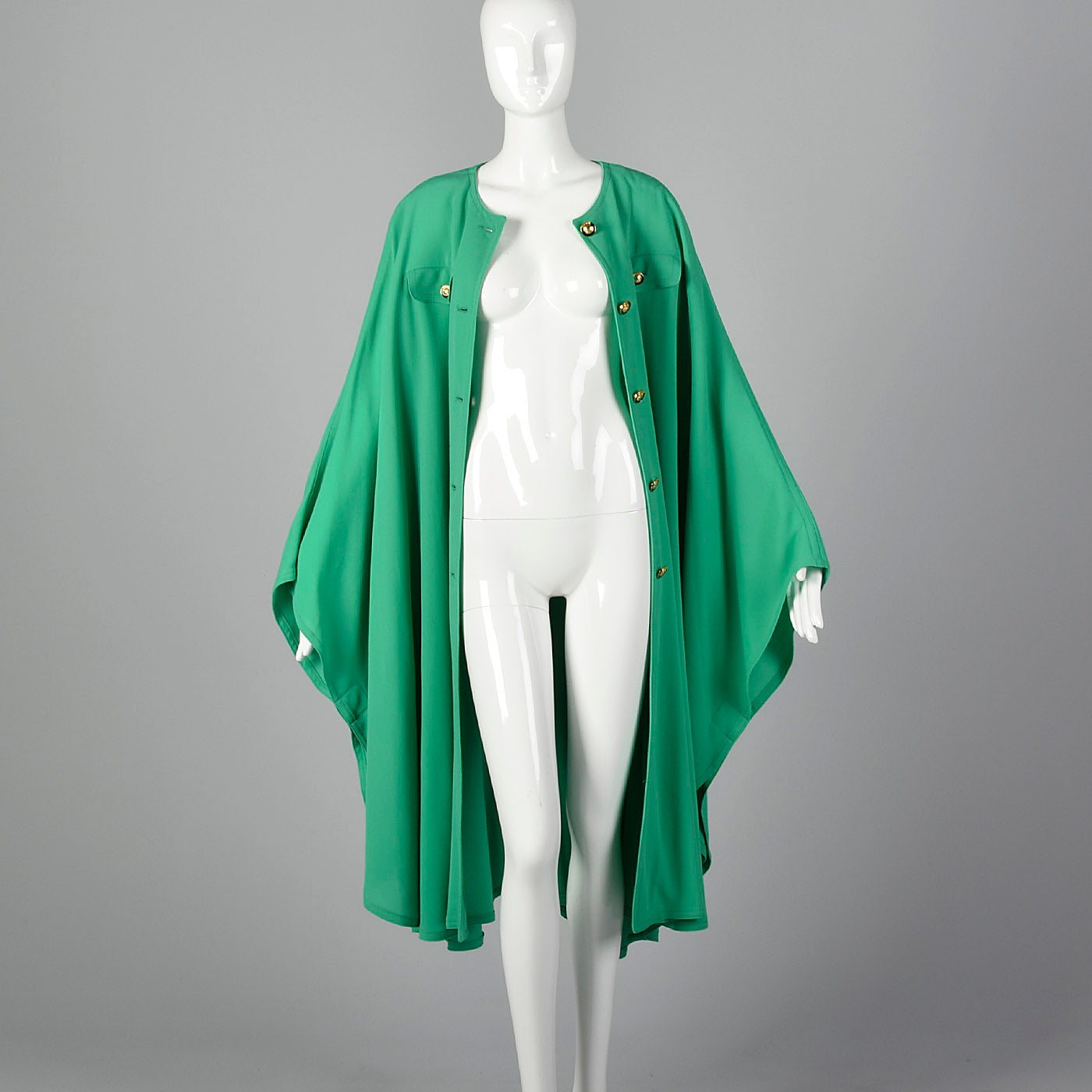 1980s Louis Feraud Green Cape