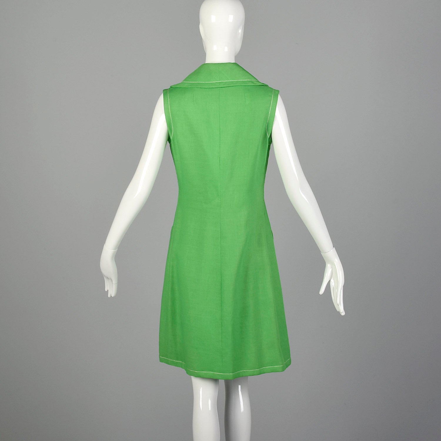 Medium Geoffrey Beene 1960s Green Zip Front Dress