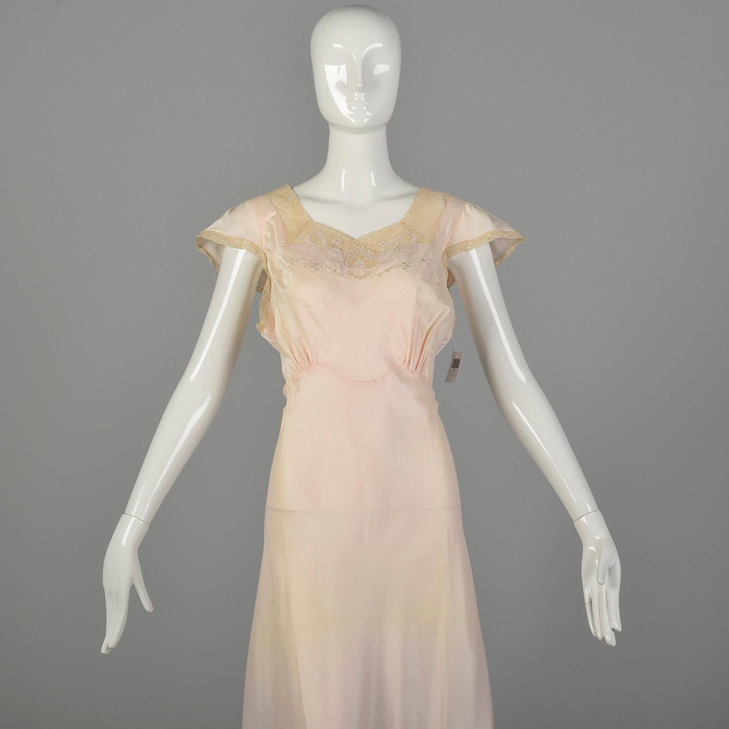 1940s Deadstock Pink Rayon Nightgown Vintage Boudoir Lingerie