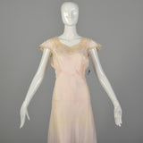 1940s Deadstock Pink Rayon Nightgown Vintage Boudoir Lingerie